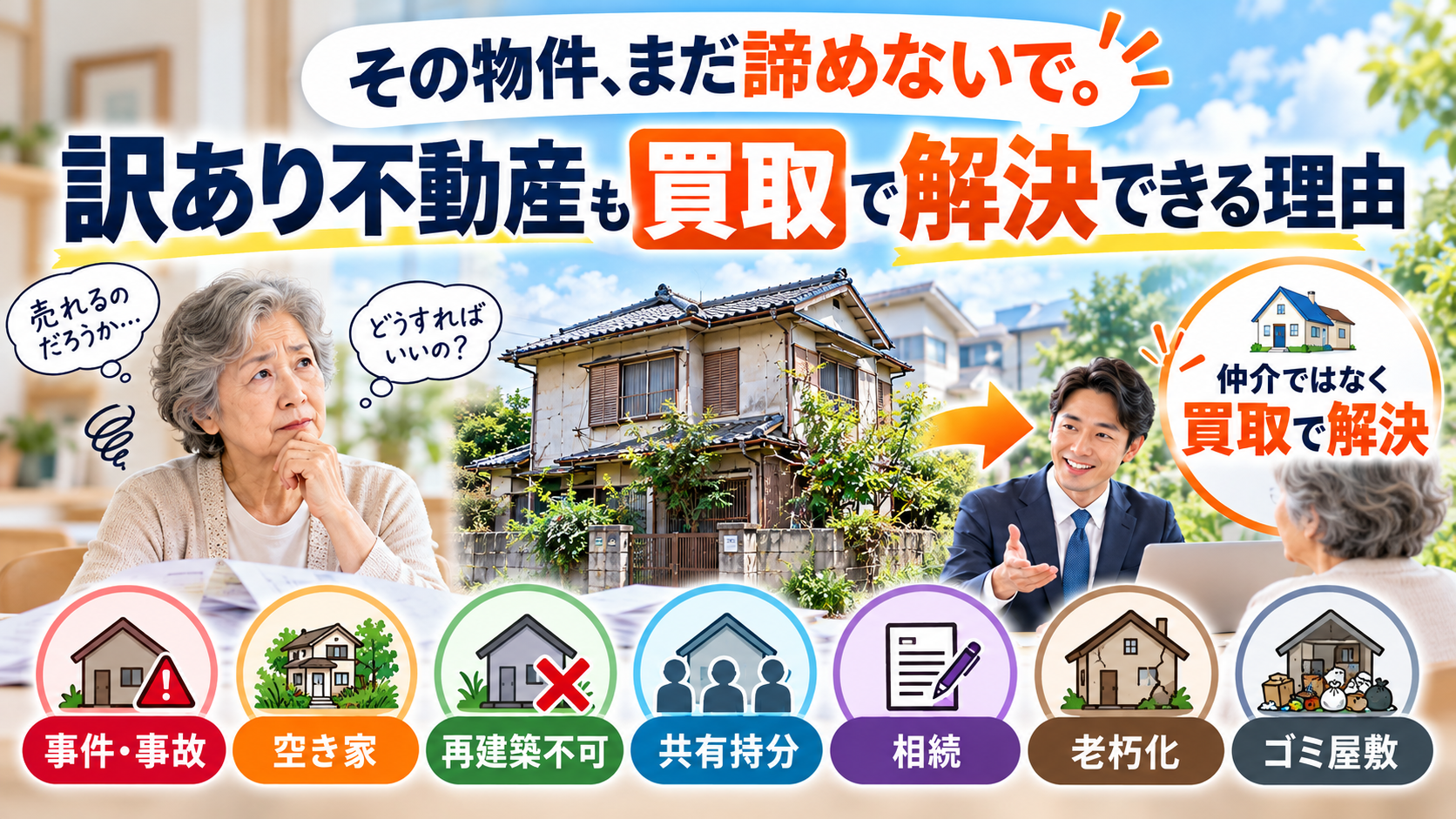 その物件、まだ諦めないで。訳あり不動産も買取で解決できる理由